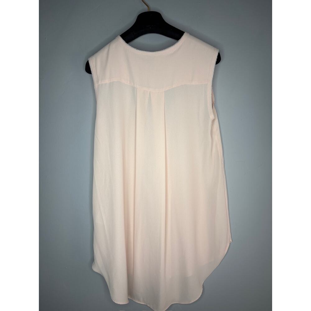 HM Beige Sleeveless V Neck Cowl Neck Flowy Drape Top Blouse Women Size 6 Small S - Picture 2 of 4